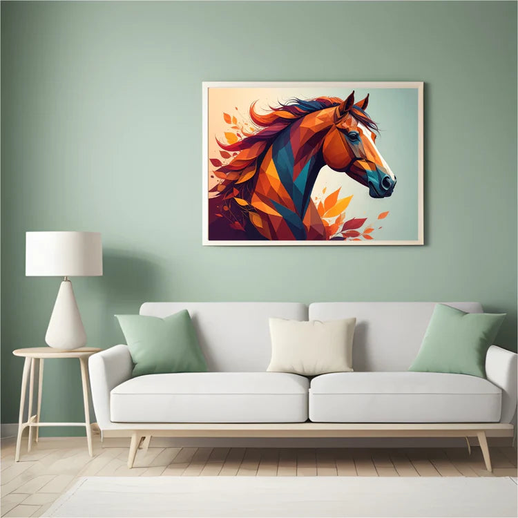 Modern horse wall art canvas painting for stylish home interior