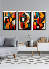 Modern instrument wall art canvas abstract music painting for living room