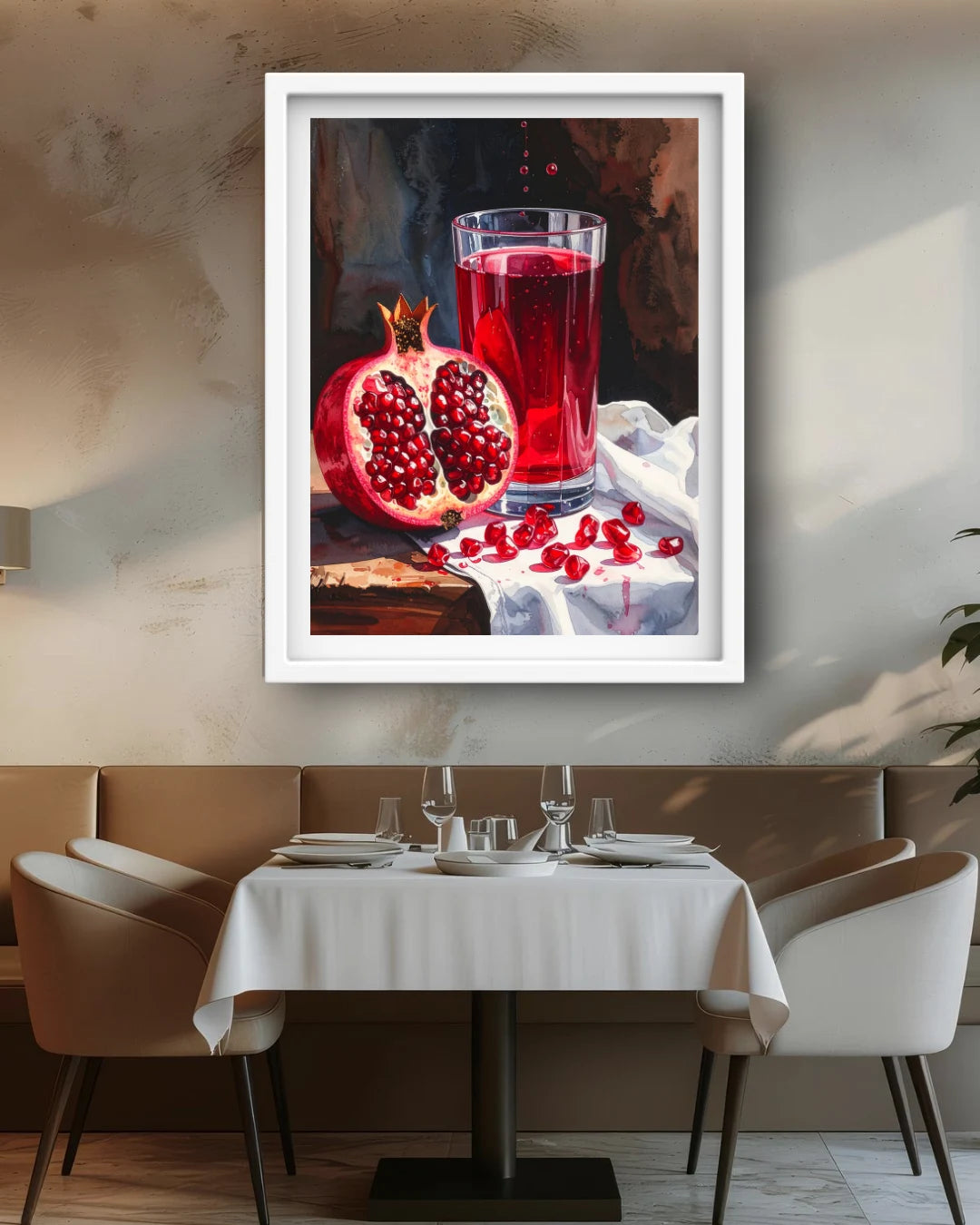 Modern juice wall decor canvas painting for dining and cafe space