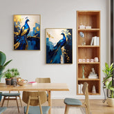 Modern peacock wall art canvas set for stylish home interior decoration