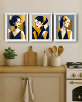 Modern wall decor portrait canvas set for dining and living area