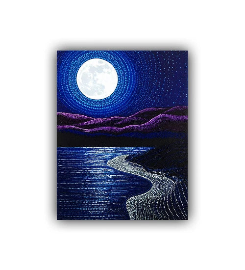 Moonlight river spiritual artwork symbolizing calm and peace
