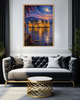 waterfront city canvas art for home interior decor