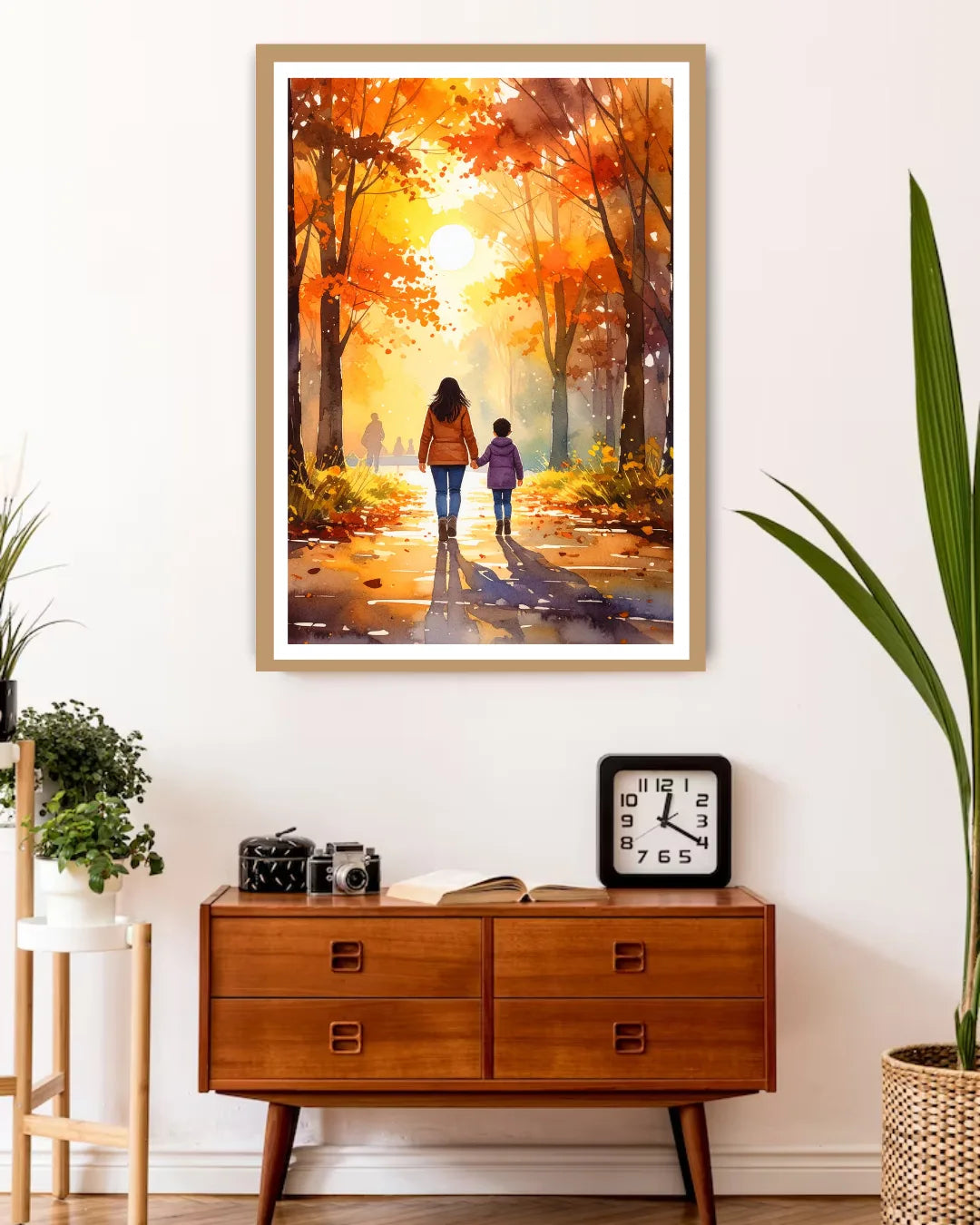 mother child painting wall art canvas in modern decor