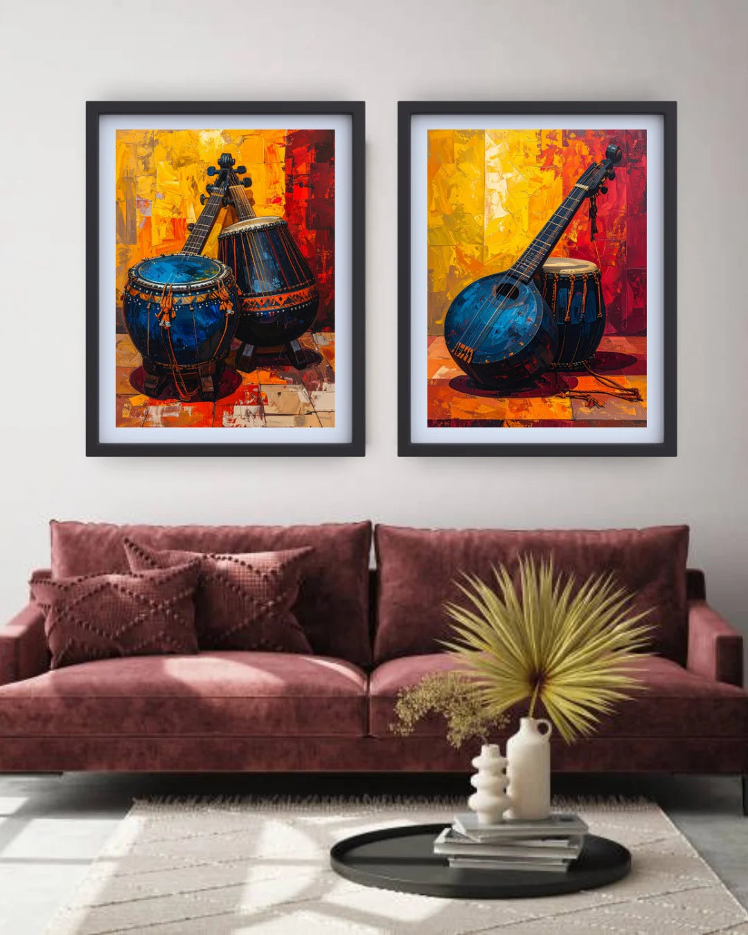 Music guitar wall art for living room and bedroom decor