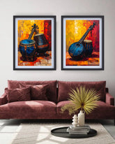 Music guitar wall art for living room and bedroom decor