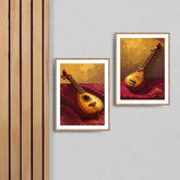 Music guitar wall art canvas set for home interior decor