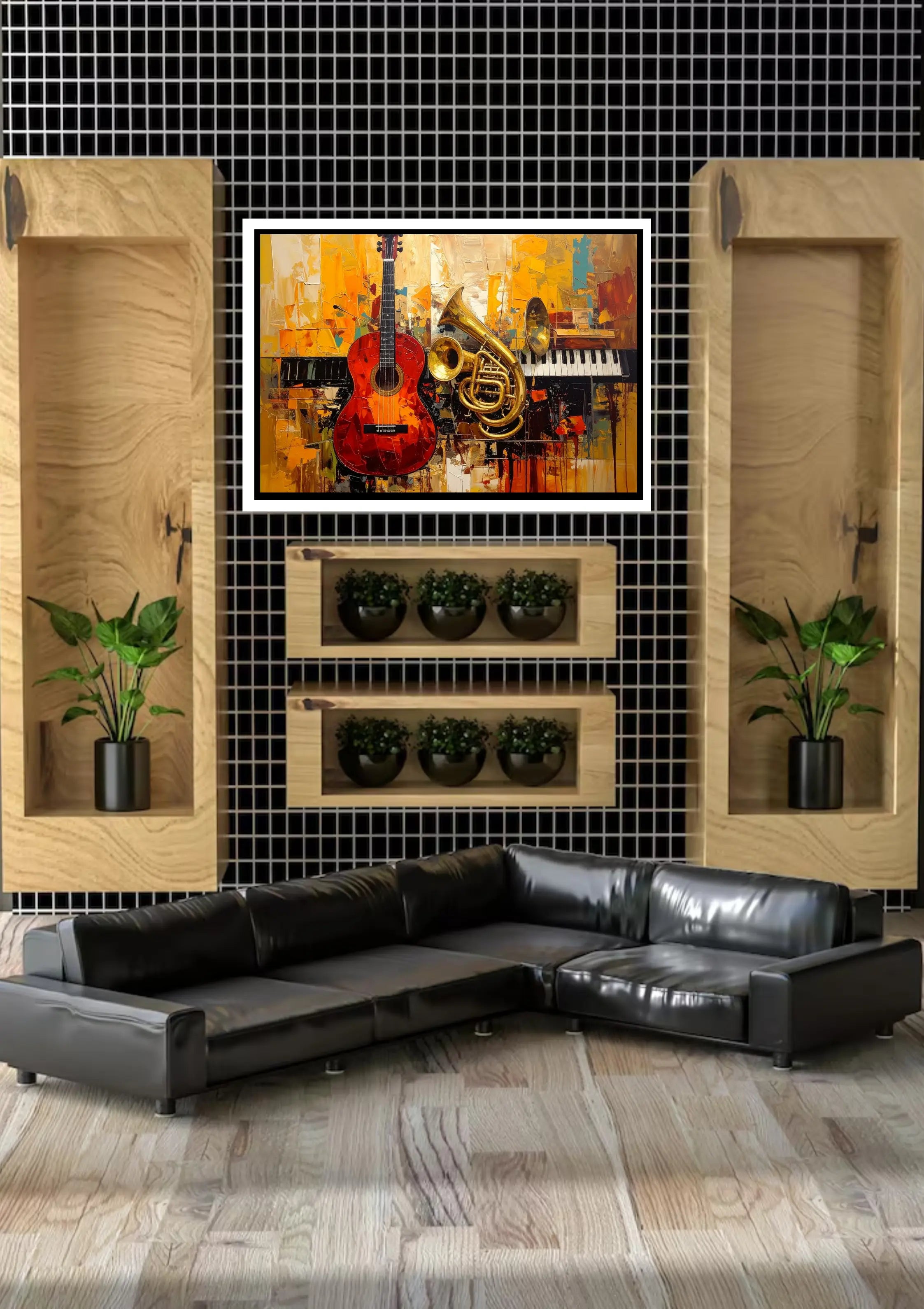 Music inspired canvas wall art abstract modern artwork for home interior