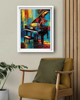 Music themed piano wall art canvas for bedroom and living room