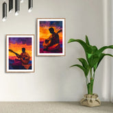 Musician silhouette wall art canvas for stylish home decor