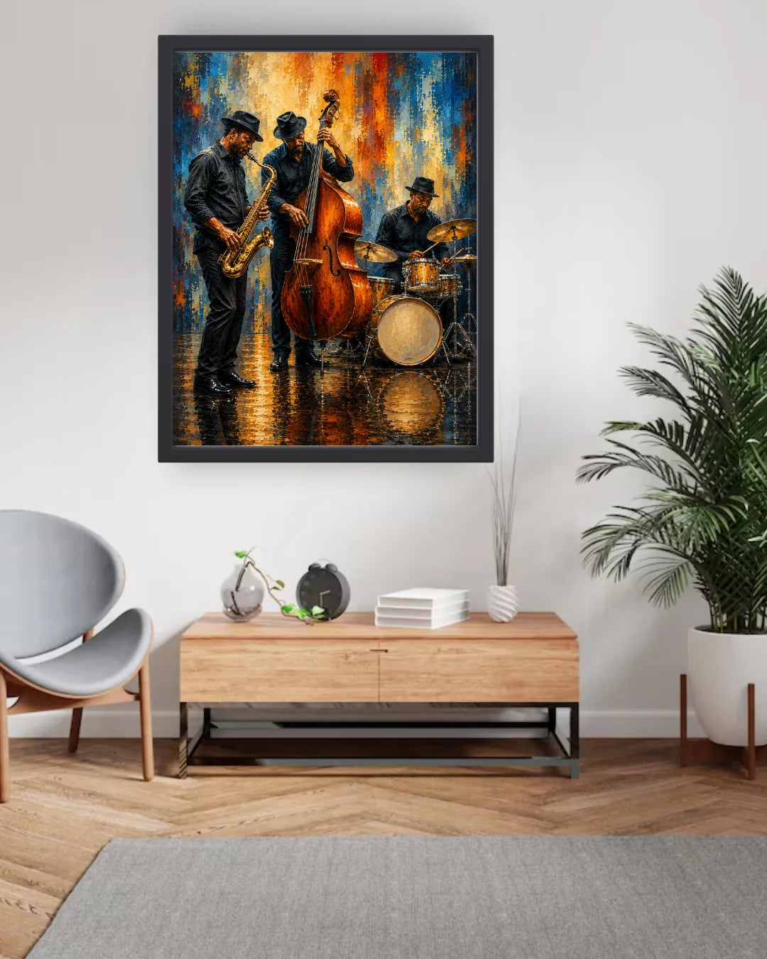 contemporary music-themed wall art for home decor