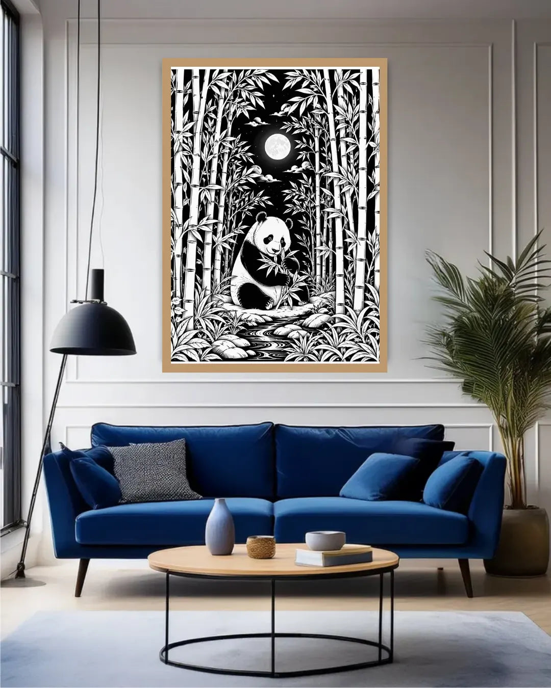 forest panda canvas painting for living room