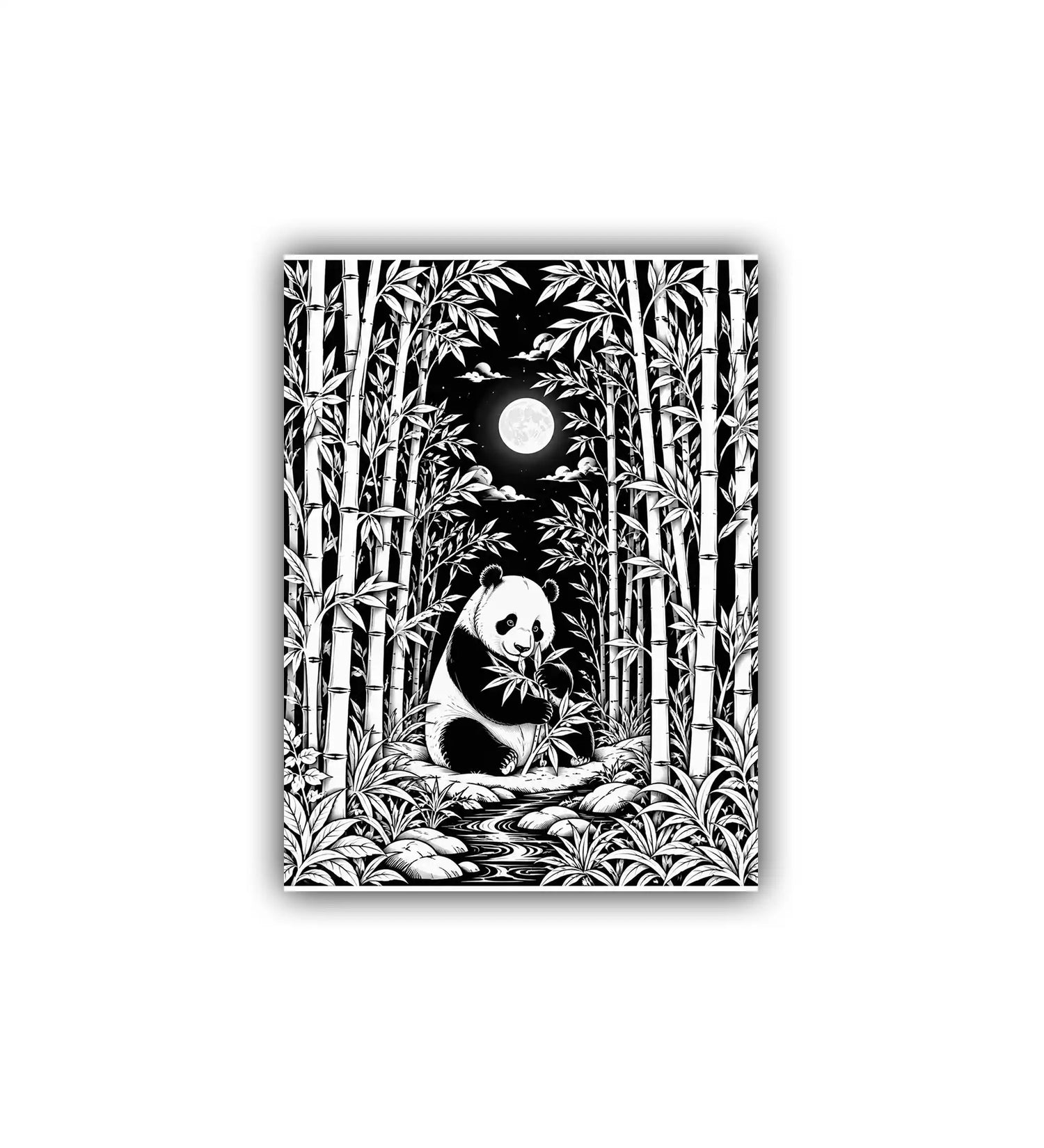 monochrome skull wall art canvas forest illustration