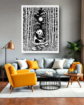 surreal forest skull painting wall art design