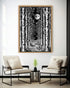 mystic moon forest wall art canvas in modern living room decor