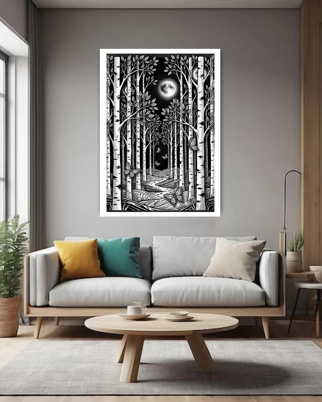 black and white nature canvas art interior decor