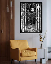 moon forest wall art modern home decor