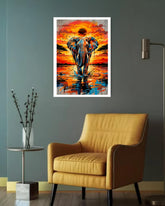elephant wall art canvas in modern home decor setup