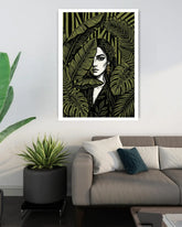 nature woman wall art canvas in modern living room decor