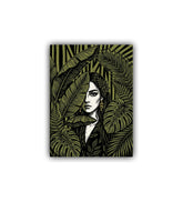 botanical woman portrait wall art canvas painting