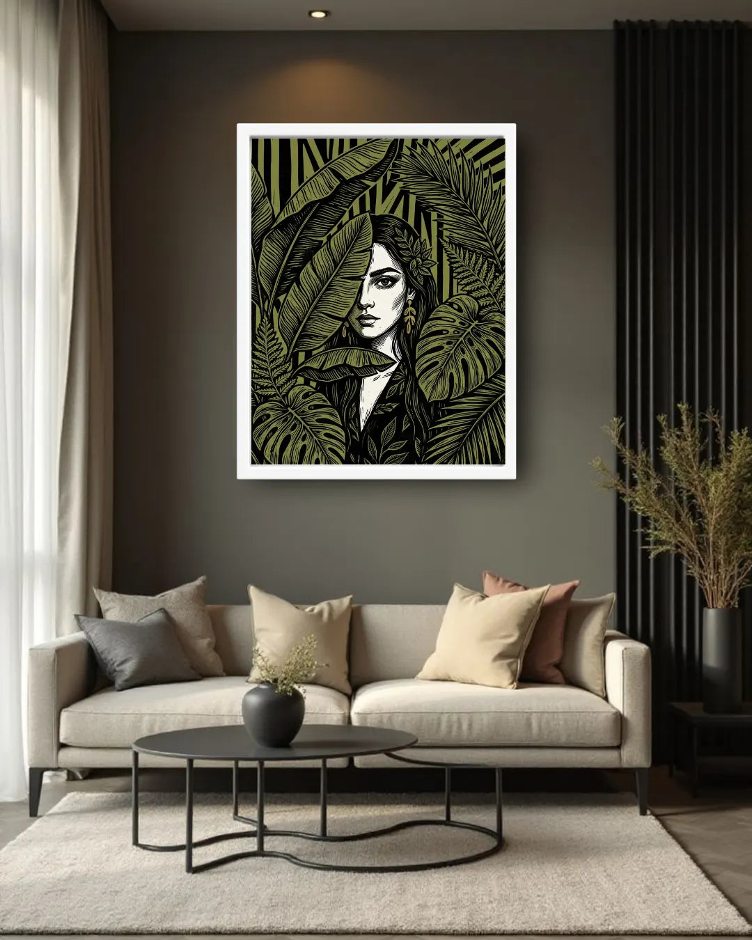 nature-inspired portrait wall art elegant design