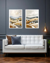 neutral desert wall art canvas in modern minimal home decor