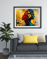 Golden Silhouette Bloom - Wall Art Canvas WallArtVibes