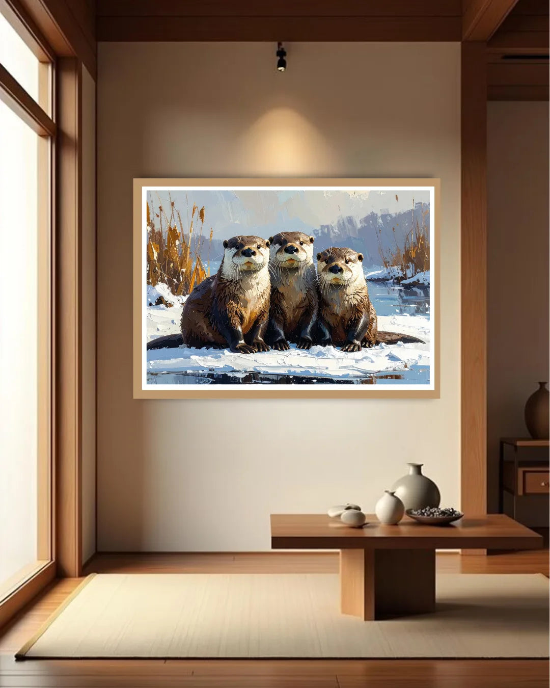 otter wall art canvas kids room decor