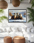 otter family wall art canvas in modern living room decor