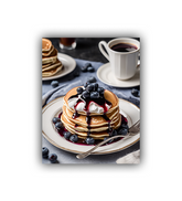 Pancake wall art canvas food painting with coffee cup