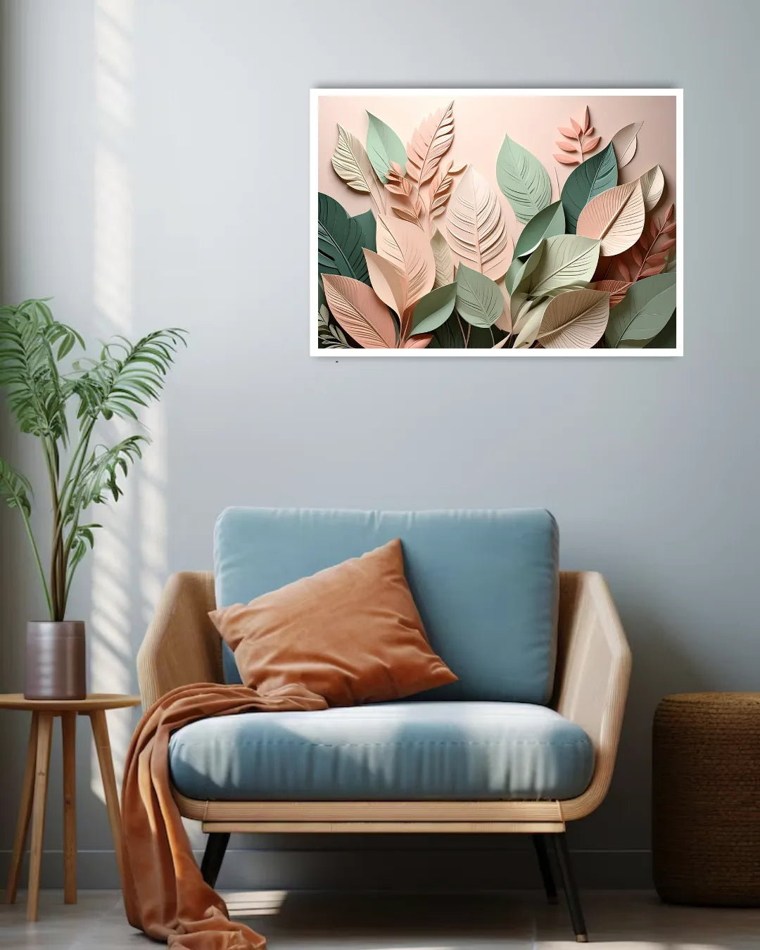 pastel botanical wall art canvas aesthetic design
