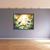 Peaceful birds canvas painting for home wall decor