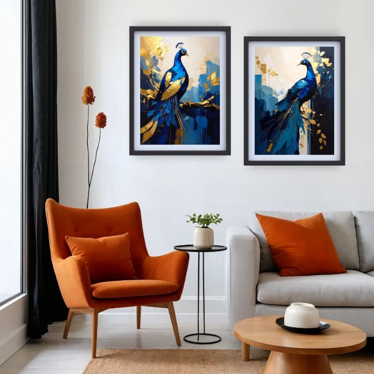 set of 2 canvas paintings for living room