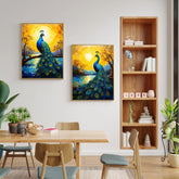 Peacock nature canvas painting set for home wall decor