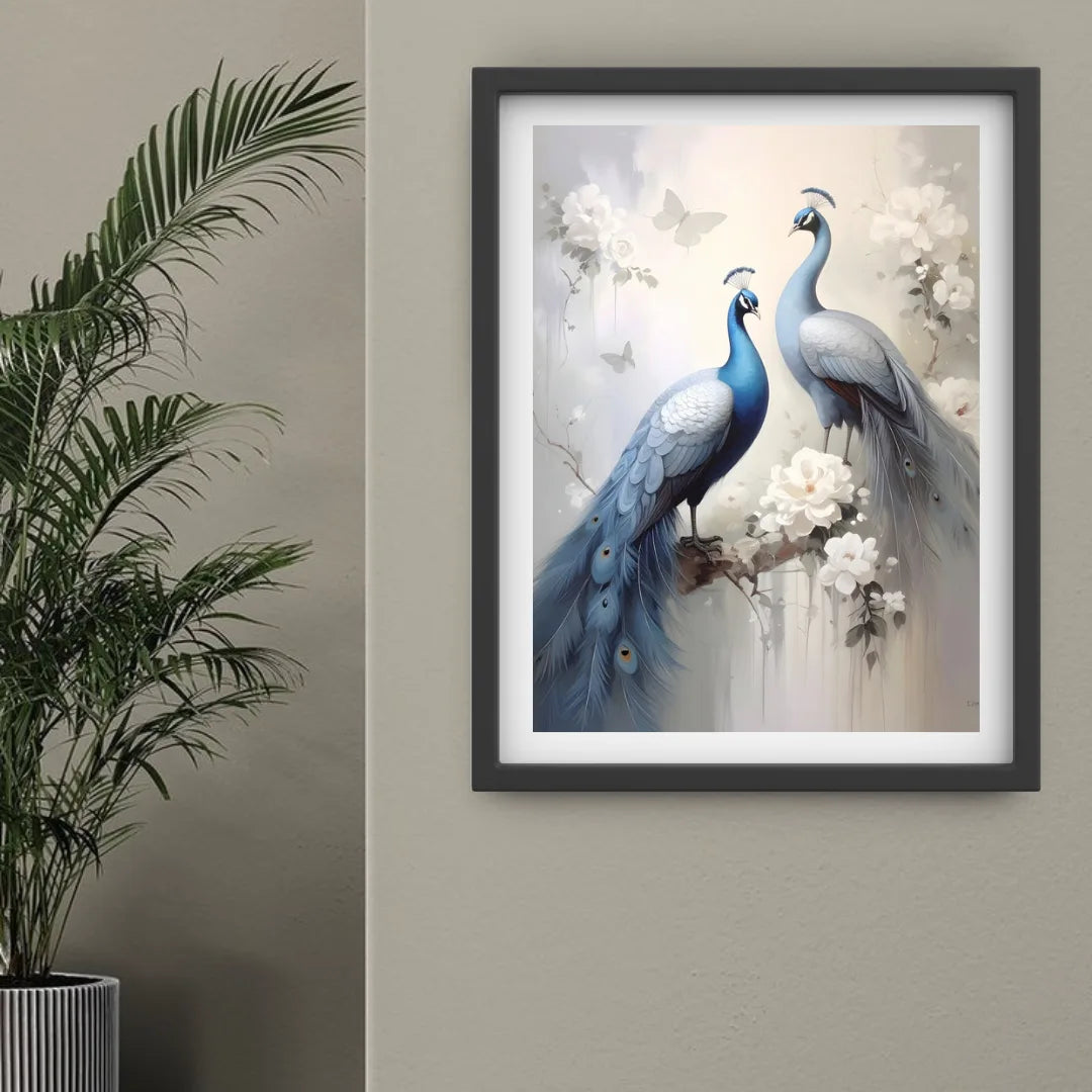 Peacock wall decor canvas painting for stylish home interior