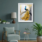 Peacock wall decor canvas painting for elegant modern interiors