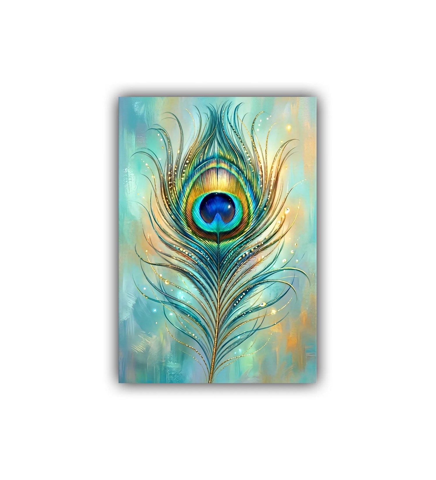 abstract peacock feather wall art canvas painting