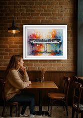 Piano wall art canvas painting for restaurant and coffee shop decor