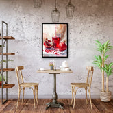 Pomegranate drink wall art canvas painting for cafe and dining decor
