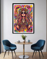 psychedelic portrait wall art canvas modern home interior decor