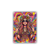 psychedelic graffiti woman wall art canvas colorful portrait