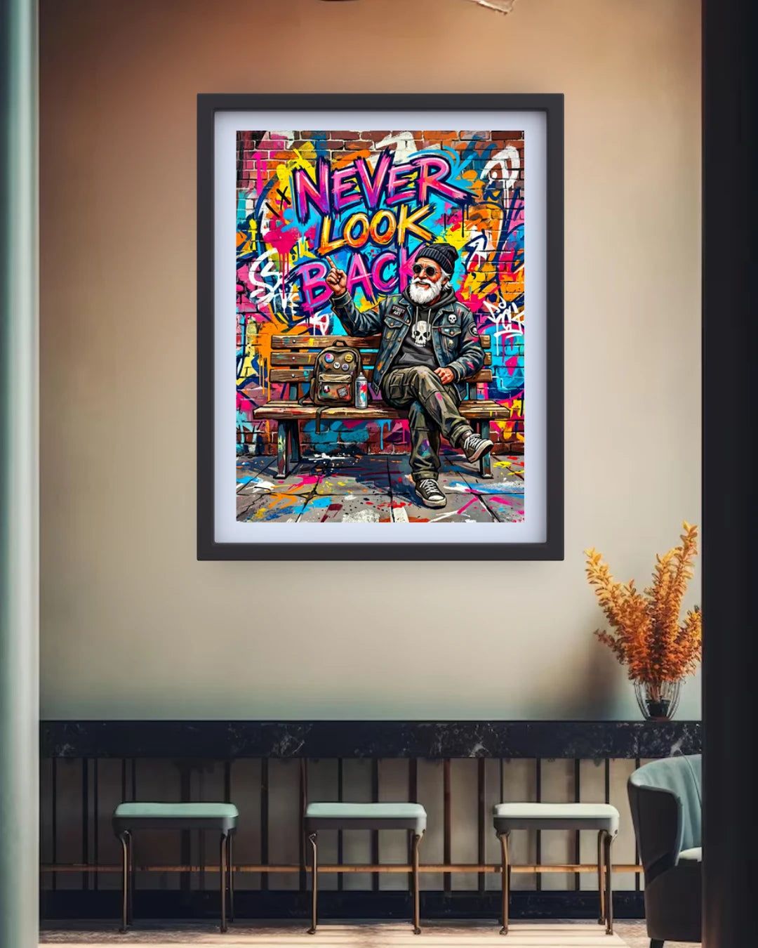 graffiti quote wall art canvas vibrant painting
