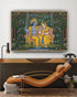 Radha Krishna canvas painting for living room wall decor, spiritual Indian wall art