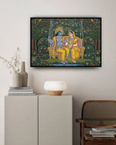 Radha Krishna canvas wall art for modern home interior decor