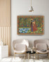 Rajasthani woman canvas painting for living room wall decor, traditional Indian wall art