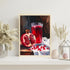 Red fruit juice wall art canvas painting with fresh splash design