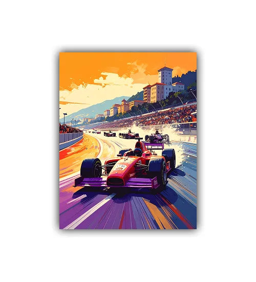 Nostalgic retro road wall painting
