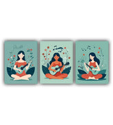 Relaxing canvas art set wall display with soothing illustration style