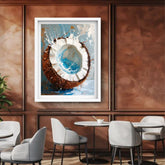 Restaurant coconut wall decor canvas painting for dining area