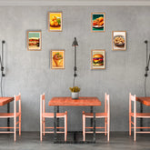 Restaurant food wall art canvas set for modern dining space